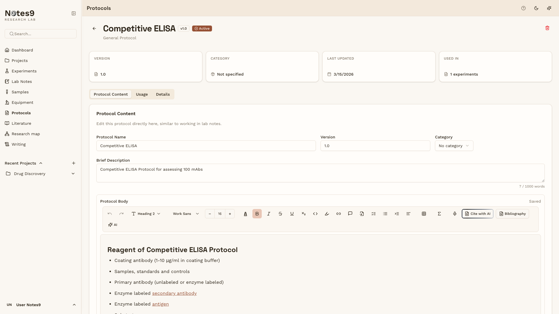 Notes9 protocol details